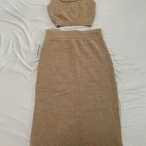 Elegant Tan Knit Set